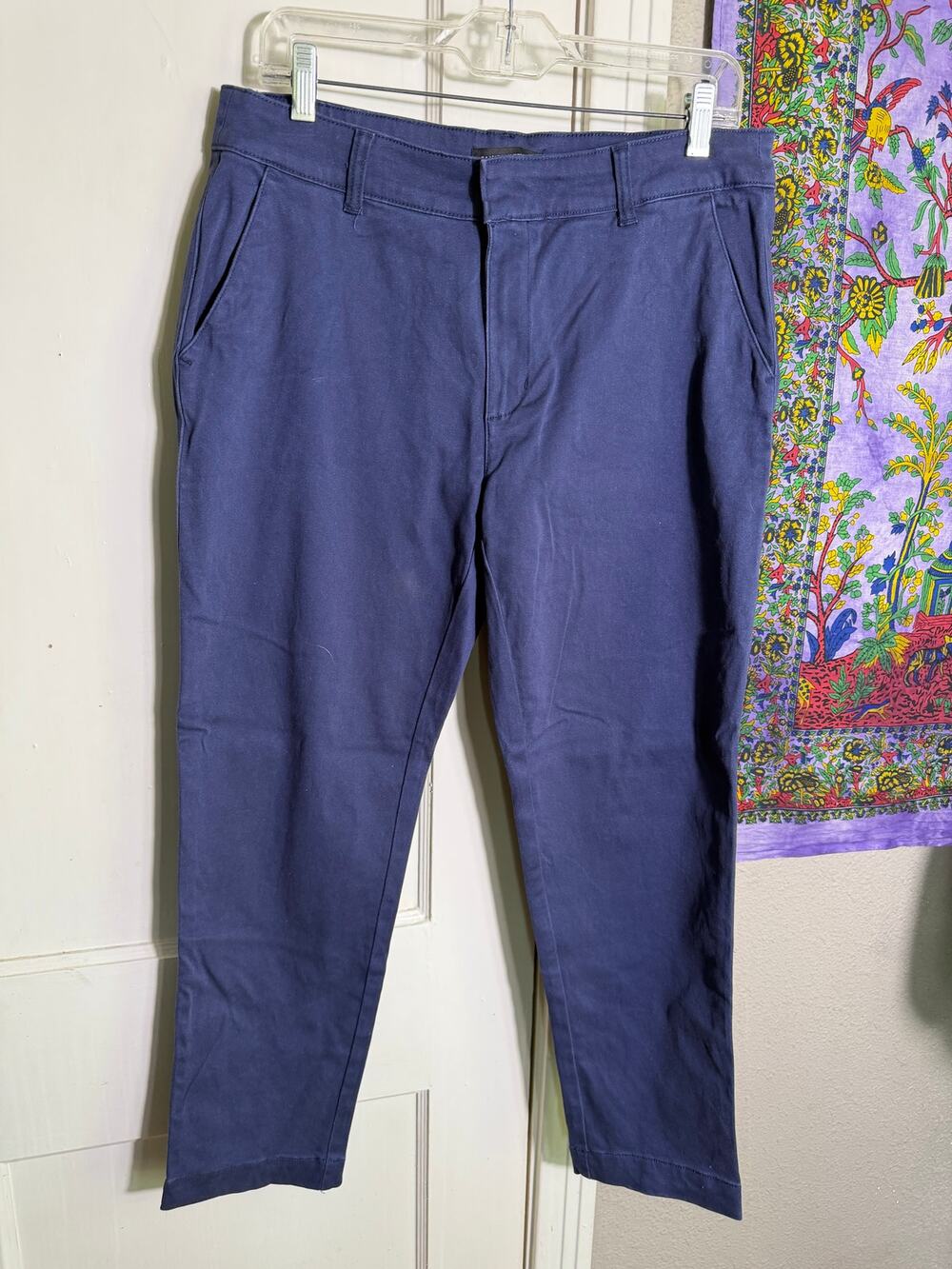 Banana Republic Womens Size 12 Navy Blue Chino Pants Cropped Ankle 26" Inseam